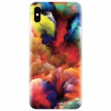 Husa silicon pentru Apple Iphone X, Oil Painting Colorful Strokes