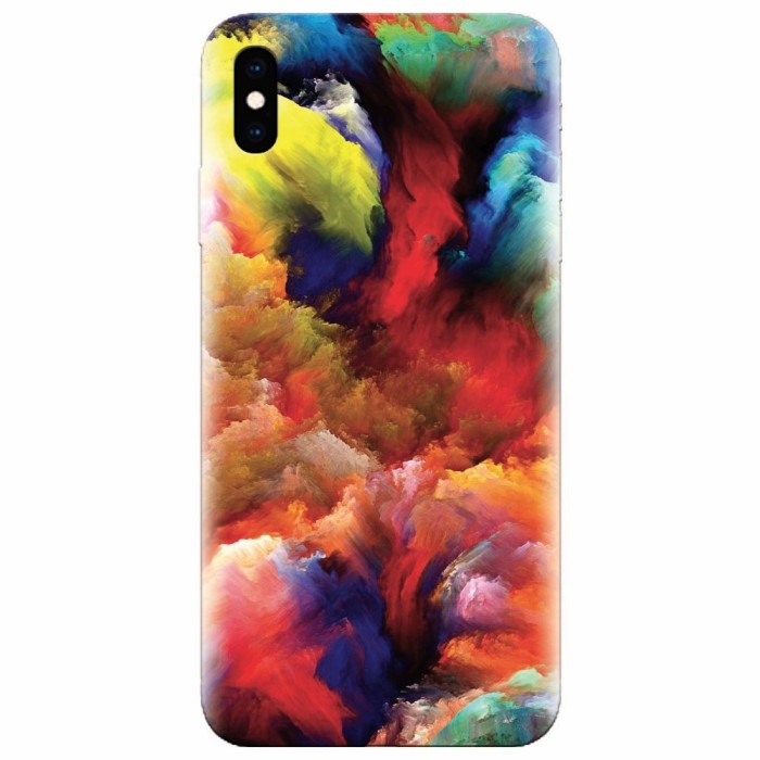 Husa silicon pentru Apple Iphone XS Max, Oil Painting Colorful Strokes