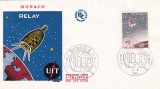 FILATELIE TEMATICA - PLIC MONACO TEMATICA COSMOS SPATIU SATELITI, Stampilat
