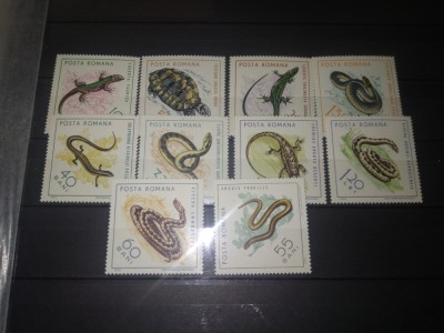TIMBRE ROMANIA LP 601 REPTILE 1965 foto