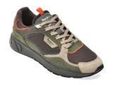 Pantofi sport PEPE JEANS kaki, MS60036, din material textil si piele naturala