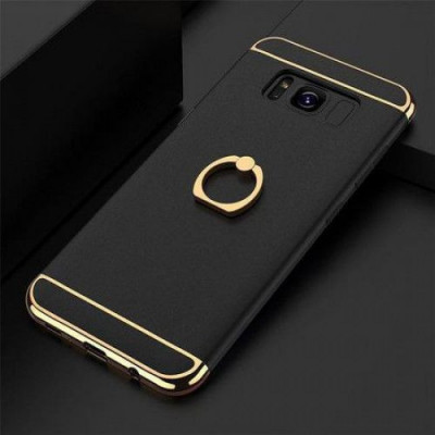 Husa de protectie pentru Samsung Galaxy A5 2017 Luxury Black Plated cu Inel de sustinere foto