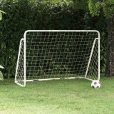 Poarta de fotbal cu plasa, alb, 180x90x120 cm, otel GartenMobel Dekor