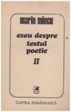 Marin Mincu - Eseu despre textul poetic vol.2 - 129712