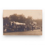 Obuzier austro-ungar capturat de Armata Rom&acirc;nă, fotografie tip carte poștală, 1919