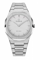 Ceas Stemata Code, quartz, argintiu alb, otel inoxidabil, 38 mm foto