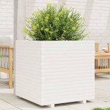 Cumpara ieftin Jardinieră de grădină, alb, 70x70x72 cm, lemn masiv de pin