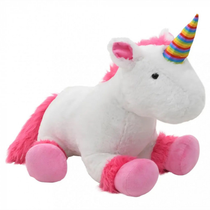 Unicorn De Jucărie Roz Si Alb Pluș 80238
