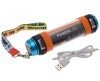 Lanterna Camping USB, 2600mAh, IPX8, Magnet, Antitantari, Bicicleta, 4 Moduri Lumina, Pulsatorie, Rece, Rosu/Albastru