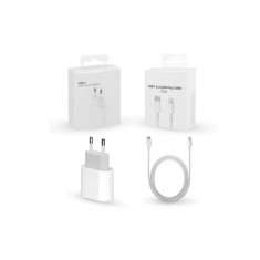 Set Incarcator compatibil Apple, USB-C 20W Fast Charger si cablu USB-C Lightning, Compatibil cu iPhone 13, 13 Pro, 13 Pro Max, iPhone 12 Pro Max, 12 P