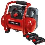 Einhell TE-AC 36/6/8 Li OF Set PXC + Twinpack CB - Compresor 6 l 130 l/min 8 bar accesorii + Set 2 acumulatori Li-Ion 18 V 2.5 Ah