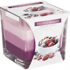 Lumanare parfumata bispol in trei culori pahar patrat - frozen berries