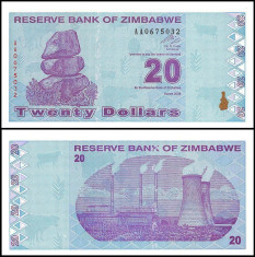 = ZIMBABWE - 20 DOLLARS - 2009 - UNC = foto