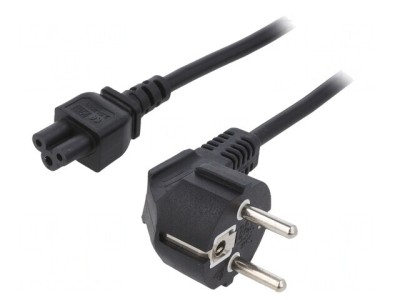 Cablu Alimentare 3x0,75mm2 Ștecăr Unghiular &amp;ndash; IEC C5 Mamă foto