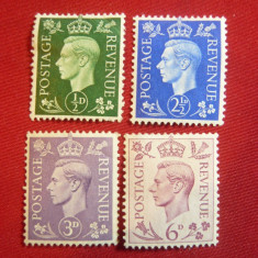 Serie mica Uzuale George VI- 1937-1939 Marea Britanie ,4 val. sarniera