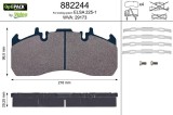 Set placute frana disc Renault Trucks C, D, Midlum, Premium 2; Volvo Fe, Fe II, Fh, Fh II, Fh III, FH12, FH16, FH16 II, FH16 III, Fl II, Fl III, Fm,