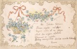 Cumpara ieftin Felicitare Cos cu Flori 1899 Dimensiune 14 x 9 cm Stare Buna