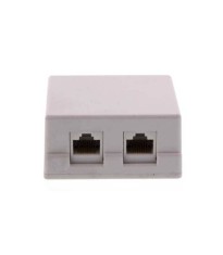 Priza dubla UTP cat6 RJ45 neecranat pe tencuiala Well foto