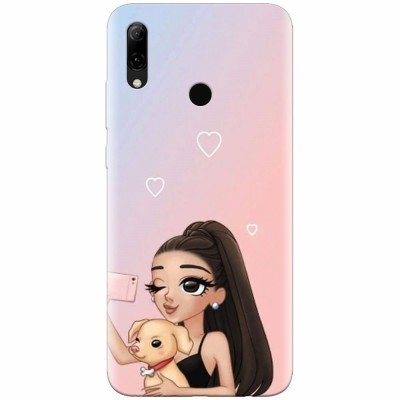 Husa silicon pentru Huawei P Smart 2019, Selfie With Sweet Dog foto