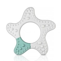 Inel de dentitie Star pentru bebelusi, din silicon, pentru masaj si calmare, 3+ luni, Reer 79233 Children SafetyCare