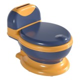 Olita bebelusi tip wc, pentru copii 1-8 ani, colac moale, compartiment detasabil si depozitare hartie, albastru-portocaliu