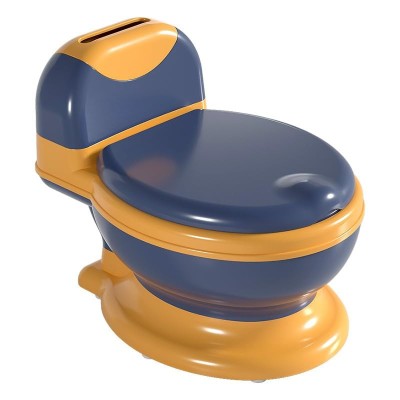 Olita bebelusi tip wc, pentru copii 1-8 ani, colac moale, compartiment detasabil si depozitare hartie, albastru-portocaliu foto