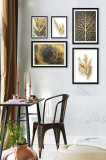 Cumpara ieftin Set 5 tablouri decorative Nature Gold, Tablo center, MDF, multicolor