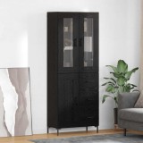 vidaXL Bufet 2 pcs Stejar Negru 69,5 x 34 x 180 cm Lemn compozit 3416215