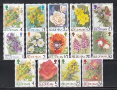 Isle of Man 1998, 1999 - Flori, 3 Serii, Set Complet, MNH foto