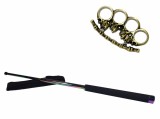 Cumpara ieftin Set Autoaparare: Baston Telescopic 66cm, Box Craniu Metalic Multicolor, Husa Curea, Ideallstore