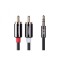 Cablu jack 3,5 mm tata la 2RCA tata, conector metalic-Lungime 1 Metru