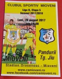 Program meci fotbal CS MIOVENI - PANDURII TARGU JIU (28.08.2017)