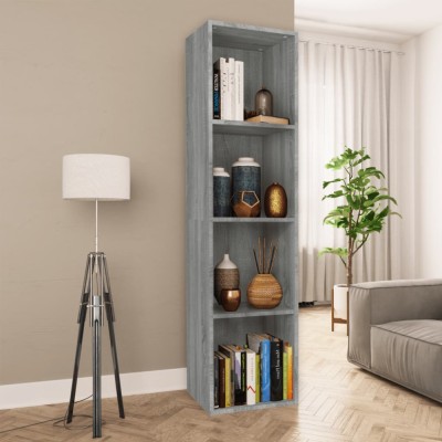 vidaXL Bibliotecă/dulap TV, gri sonoma, 36x30x143 cm, lemn prelucrat foto