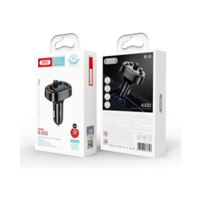 Modulator MP3 SMART cu functie handsfree auto Bluetooth si incarcator auto QC 3.0, 2x USB, 18 W 12V-24V Cod: XO-BCC03 Automotive TrustedCars foto