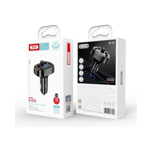 Modulator MP3 SMART cu functie handsfree auto Bluetooth si incarcator auto QC 3.0, 2x USB, 18 W 12V-24V Cod: XO-BCC03 Automotive TrustedCars