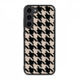 Husa Samsung Galaxy S23+ Plus - Skino Houndstooth, textil negru bej