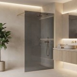 Paravan de dus Rea Flexi Grey / Brush Gold 120