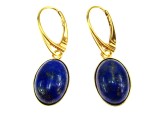 Cumpara ieftin Cercei argint placati cu aur cu lapis lazuli 14x10 MM