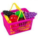 Set Jucărie Supermarket, 18 Bucăți, Fructe Multicolor, Cu Coș Plastic, Oem