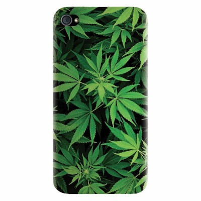 Husa silicon pentru Apple Iphone 4 / 4S, Green Leaf Pattern foto