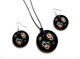 set lemn cu motiv floral 39737