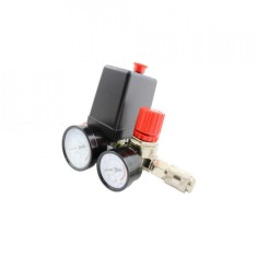 Presostat compresor aer cu supapa si regulator de presiune cu cuple rapide 20A 220V 6-8 bari B-AC011F
