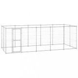 vidaXL Padoc pentru c&acirc;ini de exterior, 12,1 m&sup2;, oțel galvanizat 3082309