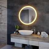 Oglinda LED Rotunda, 50cm, Noxia Touch, Sistem Dezaburire, Dimabila ModernLight Concept