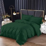 Cumpara ieftin Lenjerie Damasc 1 persoana 140x200 Bright V4 Verde inchis, 4 Piese (Finet)