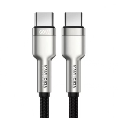 Cablu Date si Incarcare Kakusiga KSC-685 mufa USB-C la USB-C 60W PD, Gri foto