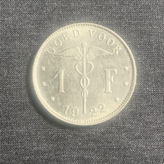 Moneda 1 franc 1922 Belgia