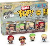 Set 4 figurine One Piece - Monkey D. Luffy, Roronoa Zoro, Aye-Hand Morgan, Shanks - Bitty Pop! - Funko | Funko