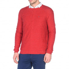 Pulover Tommy Denim Basic red, Custom Fit, culoare Rosu, marime XL EU foto