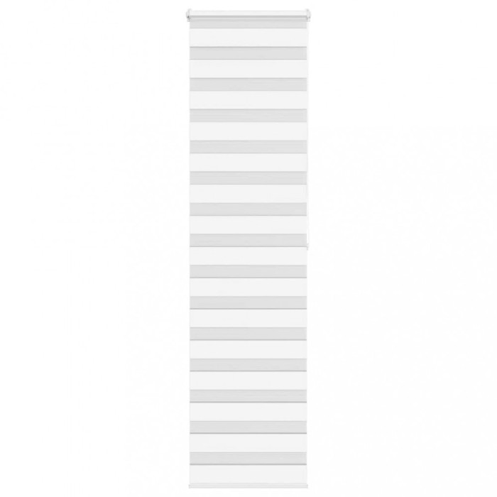 Jaluzea tip zebra alb lățime țesătură 55,9 cm poliester